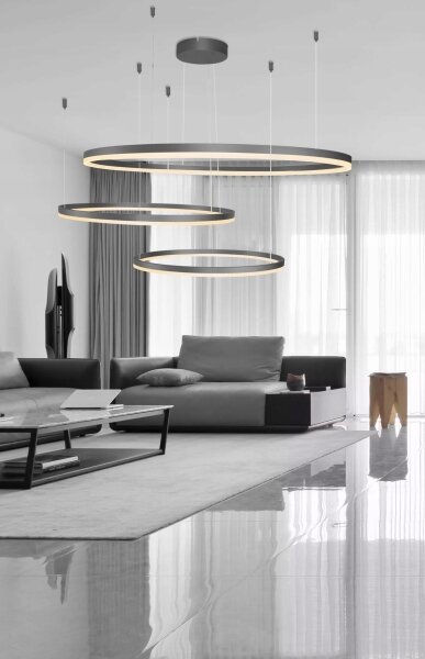 Azzardo AZ4707 - LED Lustr na lanku HALO LED/130W/230V černá
