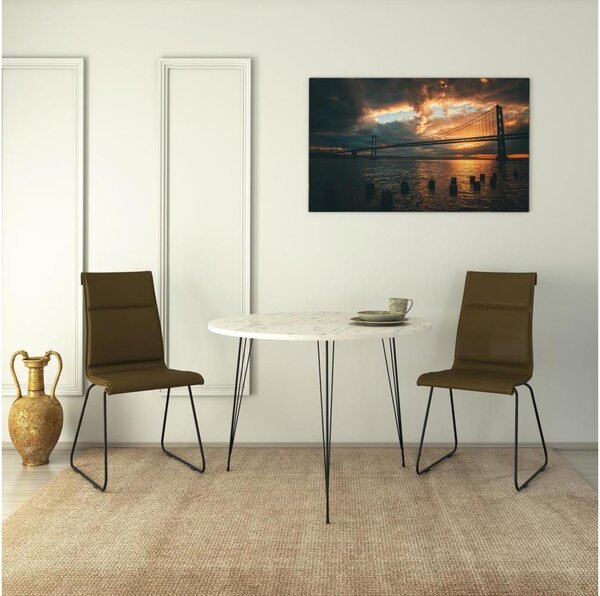 Jídelní stůl SANDALF 90 cm bílá/černá