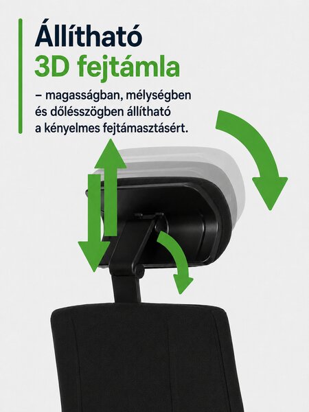 Zdravotní ergonomická kancelářská židle MERCURY HEALTH s podhlavníkem –