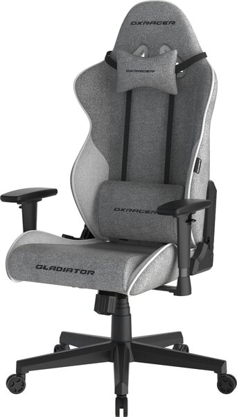 Herní židle DXRacer GLADIATOR šedo-bílá, látková