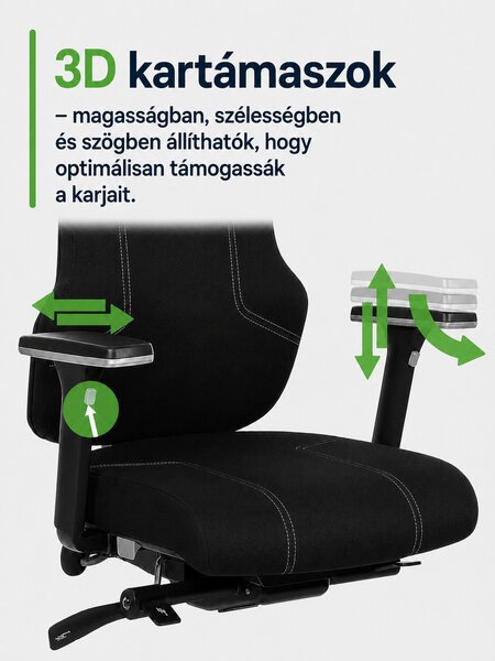 Zdravotní ergonomická kancelářská židle MERCURY HEALTH s podhlavníkem –