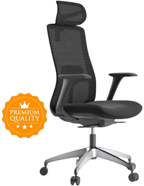 Ergonomická kancelářská židle MERCURY WISDOM ČERNÁ – síťovaná