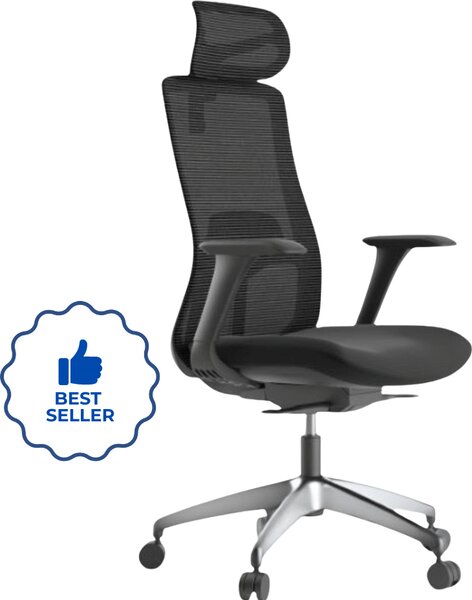 Ergonomická kancelářská židle MERCURY WISDOM ČERNÁ – síťovaná