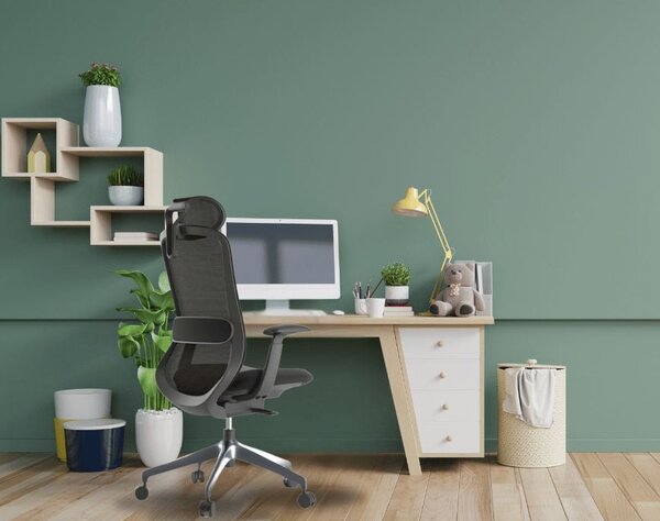 Ergonomická kancelářská židle MERCURY BESSEL ČERNÝ PLAST, ČERNÁ – pohodlné sezení
