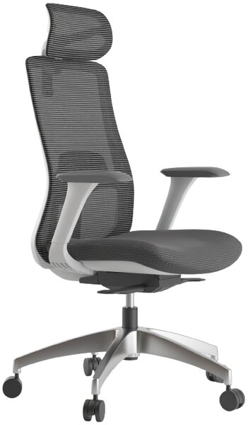 Ergonomická kancelářská židle MERCURY WISDOM SVĚTLE ŠEDÁ – síťovaná