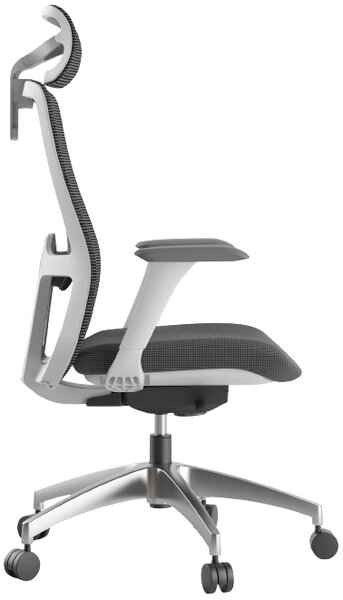 Ergonomická kancelářská židle MERCURY WISDOM SVĚTLE ŠEDÁ – síťovaná