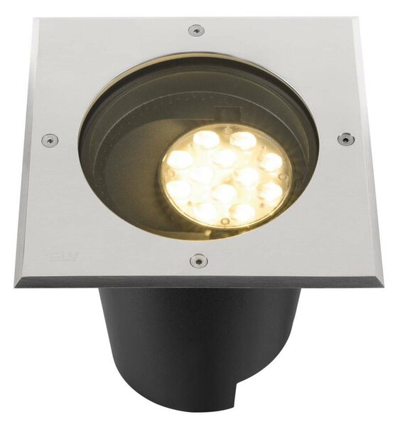 BIG WHITE SLV DASAR® L svítidlo do země, asymetrické, 3000K, 70°/40°, IP65/IP67, hranaté, nerezová ocel / černá 1009169