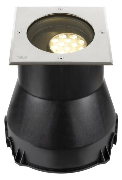 BIG WHITE SLV DASAR® L svítidlo do země, asymetrické, 3000K, 70°/40°, IP65/IP67, hranaté, nerezová ocel / černá 1009169