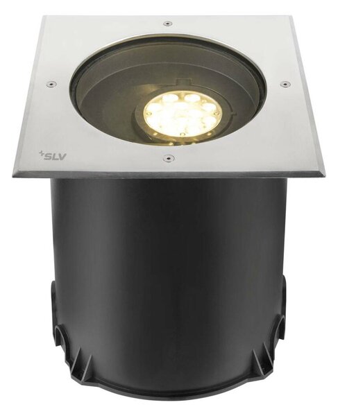 BIG WHITE SLV DASAR® XL svítidlo do země, asymetrické, 3000K, 70°/40°, IP65/IP67, čtvercové, nerezová ocel / černá 1009171