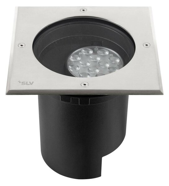 BIG WHITE SLV DASAR® L svítidlo do země, asymetrické, 3000K, 70°/40°, IP65/IP67, hranaté, nerezová ocel / černá 1009169