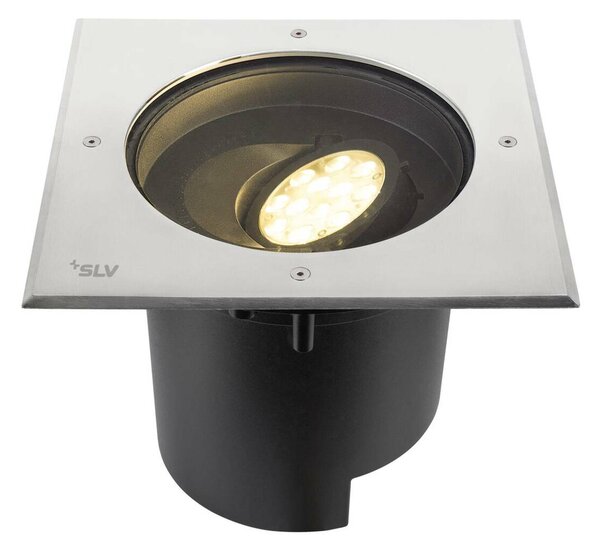 BIG WHITE SLV DASAR® XL svítidlo do země, asymetrické, 3000K, 70°/40°, IP65/IP67, čtvercové, nerezová ocel / černá 1009171