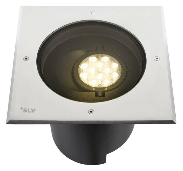 BIG WHITE SLV DASAR® XL svítidlo do země, asymetrické, 3000K, 70°/40°, IP65/IP67, čtvercové, nerezová ocel / černá 1009171