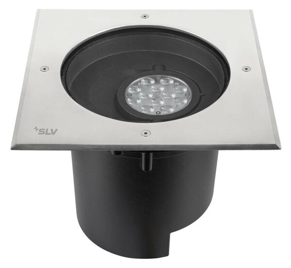 BIG WHITE SLV DASAR® XL svítidlo do země, asymetrické, 3000K, 70°/40°, IP65/IP67, čtvercové, nerezová ocel / černá 1009171
