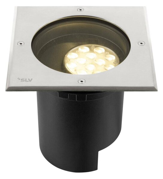 BIG WHITE SLV DASAR® L svítidlo do země, asymetrické, 3000K, 70°/40°, IP65/IP67, hranaté, nerezová ocel / černá 1009169