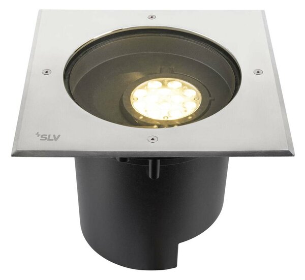 BIG WHITE SLV DASAR® XL svítidlo do země, asymetrické, 3000K, 70°/40°, IP65/IP67, čtvercové, nerezová ocel / černá 1009171