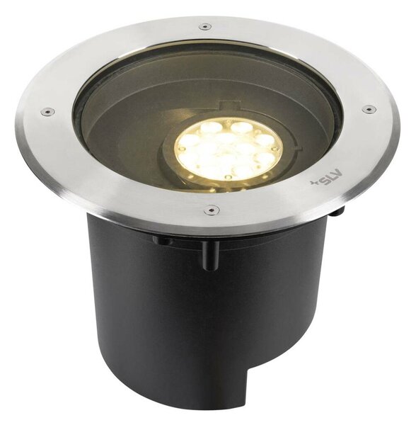 BIG WHITE SLV DASAR® XL svítidlo do země, asymetrické, 3000K, 70°/40°, IP65/IP67, kulaté, nerezová ocel / černá 1009170