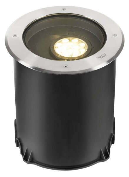 BIG WHITE SLV DASAR® XL svítidlo do země, asymetrické, 3000K, 70°/40°, IP65/IP67, kulaté, nerezová ocel / černá 1009170