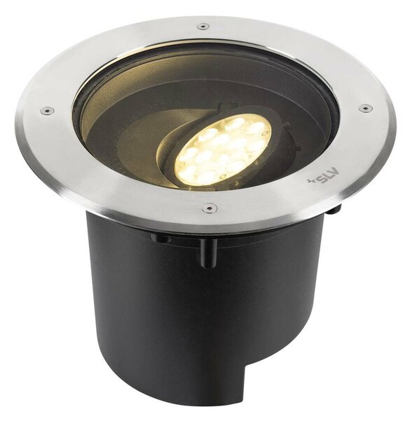 BIG WHITE SLV DASAR® XL svítidlo do země, asymetrické, 3000K, 70°/40°, IP65/IP67, kulaté, nerezová ocel / černá 1009170