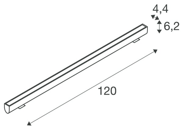 BIG WHITE SLV GALEN PRO 120 nástěnné svítidlo pro povrchovou montáž, 3000 K, 40 W, DALI 2, průchozí, 54°, antracitová barva 1009108