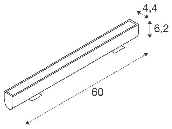 BIG WHITE SLV GALEN PRO 60 povrchové nástěnné svítidlo, 3000 K, 20 W, DALI 2, průchozí, 54°, antracitová barva 1009107