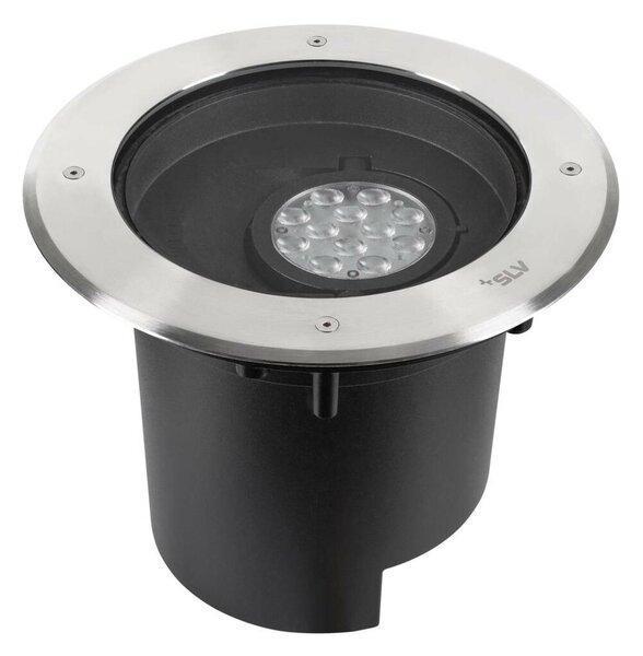 BIG WHITE SLV DASAR® XL svítidlo do země, asymetrické, 3000K, 70°/40°, IP65/IP67, kulaté, nerezová ocel / černá 1009170