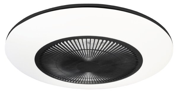 LED Stmívatelné stropní svítidlo s ventilátorem ARIA LED/38W/230V černá/bílá +DO