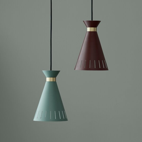 Závěsná svítidlo Warm Nordic, Cone, stmívatelné, Zelená, Jídelna, Kov, Vintage