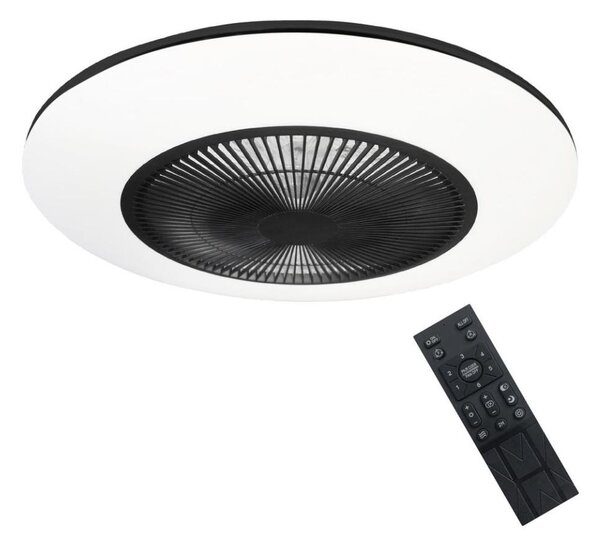 LED Stmívatelné stropní svítidlo s ventilátorem ARIA LED/38W/230V černá/bílá +DO