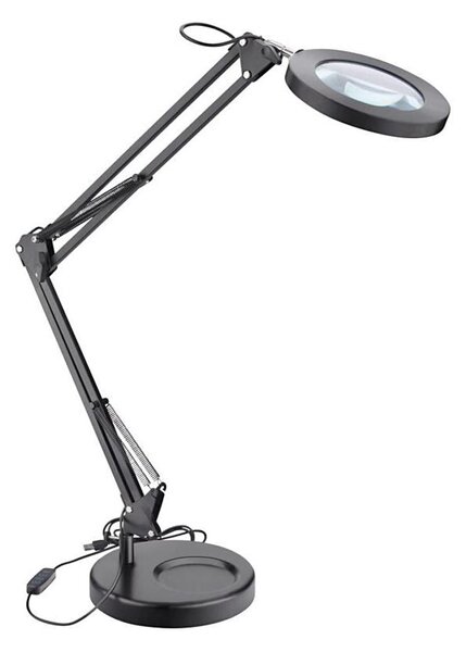 Extol - LED Stmívatelná stolní lampa s lupou LED/8W/5V 2900/4500/7500K černá