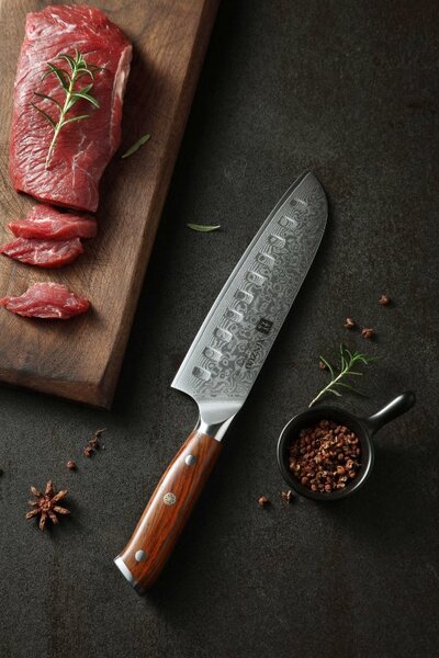 Santoku nůž XinZuo Yu B13R 7"