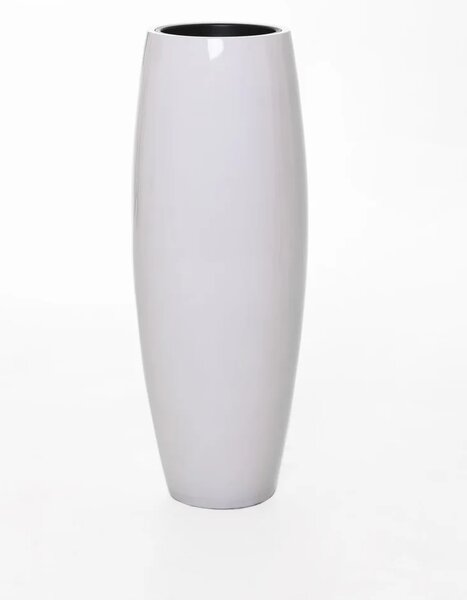 Květináč MAGNUM, sklolaminát, výška 80 cm, bílý lesk