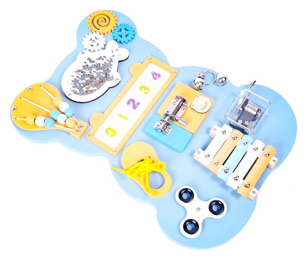 Aga4Kids Montessori dřevěná tabule Medvěd Modrý
