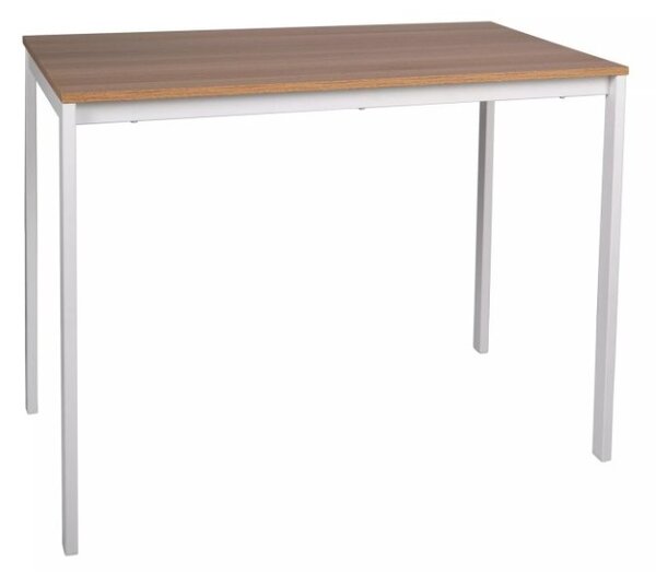 Jídelní set 1 + 4, stůl RAMOD 100x60 cm bílý/dekor dub + bílá židle KITO