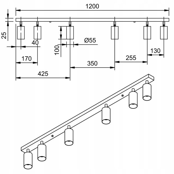 LED Bodové svítidlo ANGIE 6xGU10/6W/230V bílá
