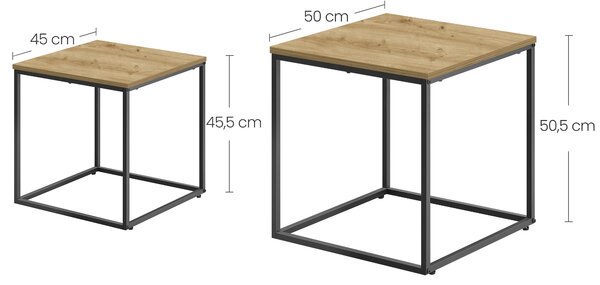 Sada 2ks konferenčních stolků QUADRO, dekor dub artisan