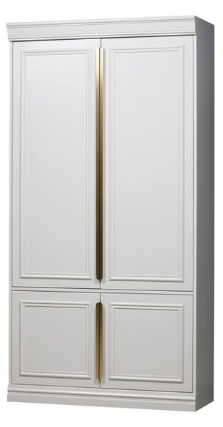 Světle šedá šatní skříň z borovicového dřeva 110x215x44 cm Organize – WOOOD