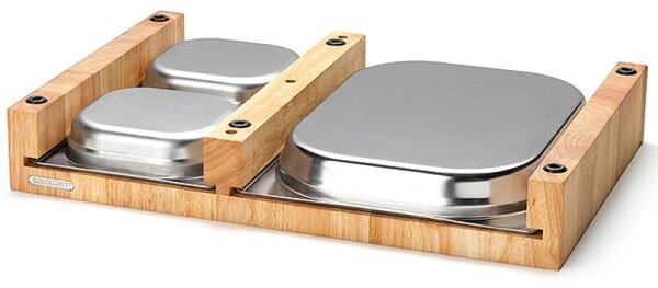 Continenta C4028 - SADA 1x Kuchyňské prkénko 50x32,5 cm + 3x mísa gumovník