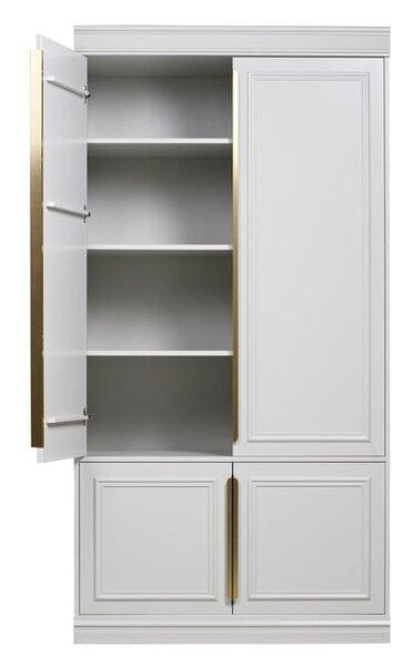 Světle šedá šatní skříň z borovicového dřeva 110x215x44 cm Organize – WOOOD