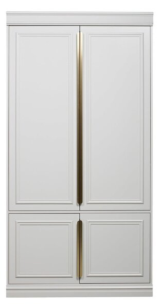 Světle šedá šatní skříň z borovicového dřeva 110x215x44 cm Organize – WOOOD