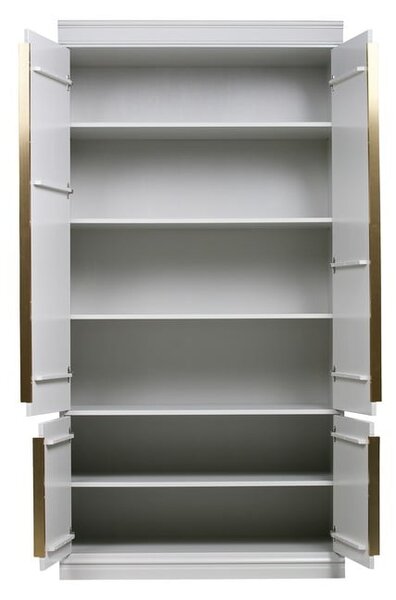 Světle šedá šatní skříň z borovicového dřeva 110x215x44 cm Organize – WOOOD