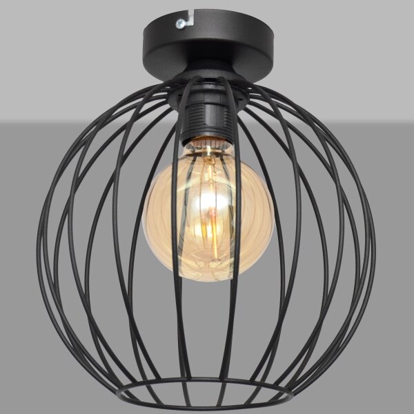 Přisazený lustr MERCURE 1xE27/15W/230V pr. 24 cm černá