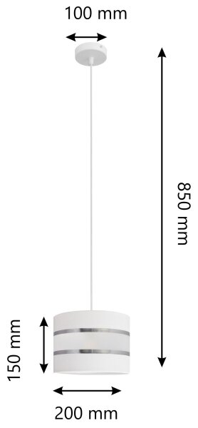 Lustr na lanku HELEN 1xE27/15W/230V pr. 20 cm bílá
