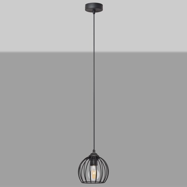 Lustr na lanku MERCURE 1xE27/15W/230V pr. 16 cm černá