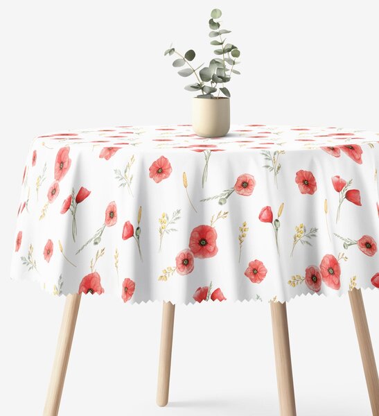 Goldea kulatý teflonový ubrus - vlčí máky Ø 130 cm