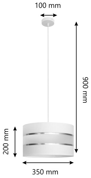 Lustr na lanku HELEN 1xE27/15W/230V pr. 35 cm bílá