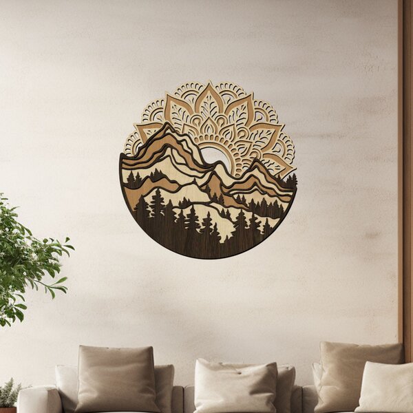 3 vrstvá mandala HORY | Rozměry (cm): 40x40 | Zvolte barvu dekoru: Buk-Ořech-Wenge