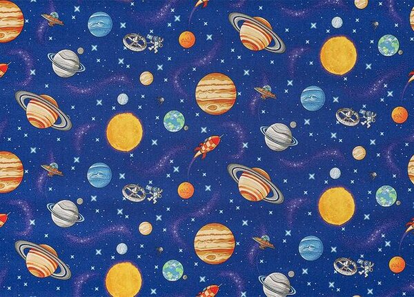 Breno Metrážový koberec GALAXY 78 modrý vesmír, šíře 400 cm, Modrá/Vícebarevné