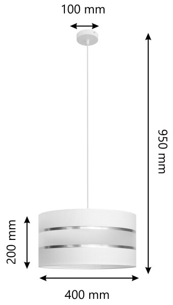 Lustr na lanku HELEN 1xE27/15W/230V pr. 40 cm bílá