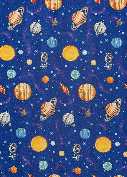 Breno Metrážový koberec GALAXY 78 modrý vesmír, šíře 400 cm, Modrá/Vícebarevné