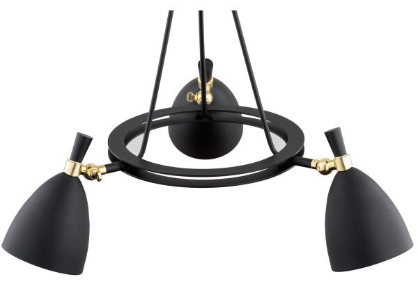 Argon 6149 - Lustr na tyči CHARLOTTE 3xE27/15W/230V černá/zlatá